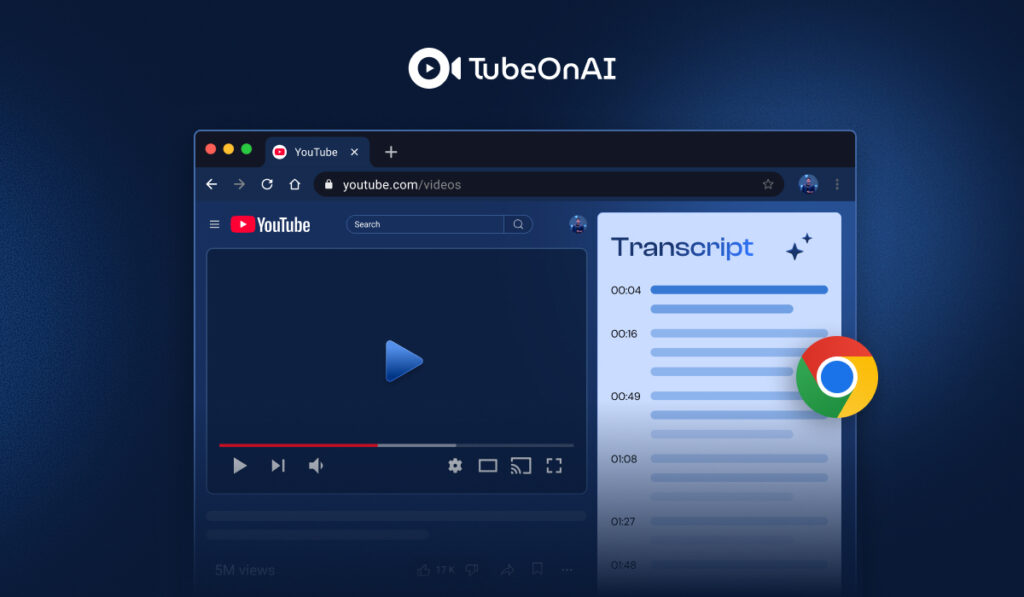 YouTube video transcript chrome extension