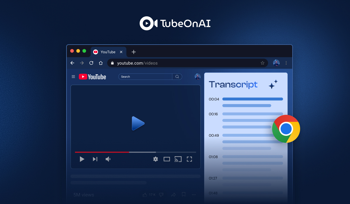 YouTube video transcript chrome extension