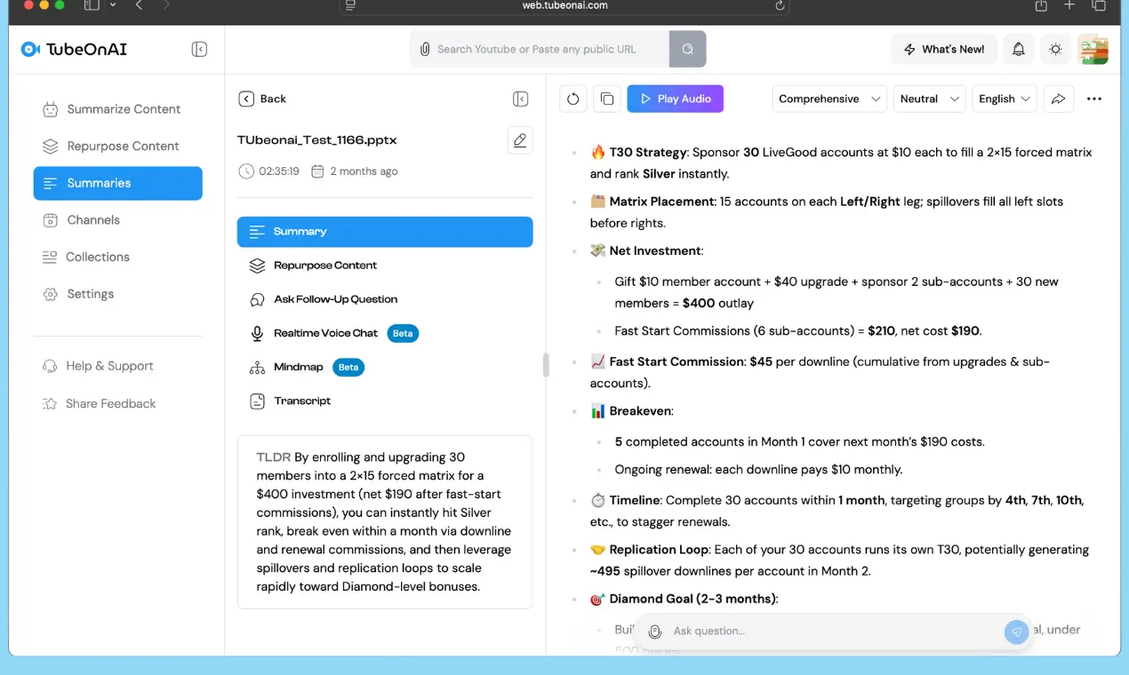 Summarized PPT Files with AI