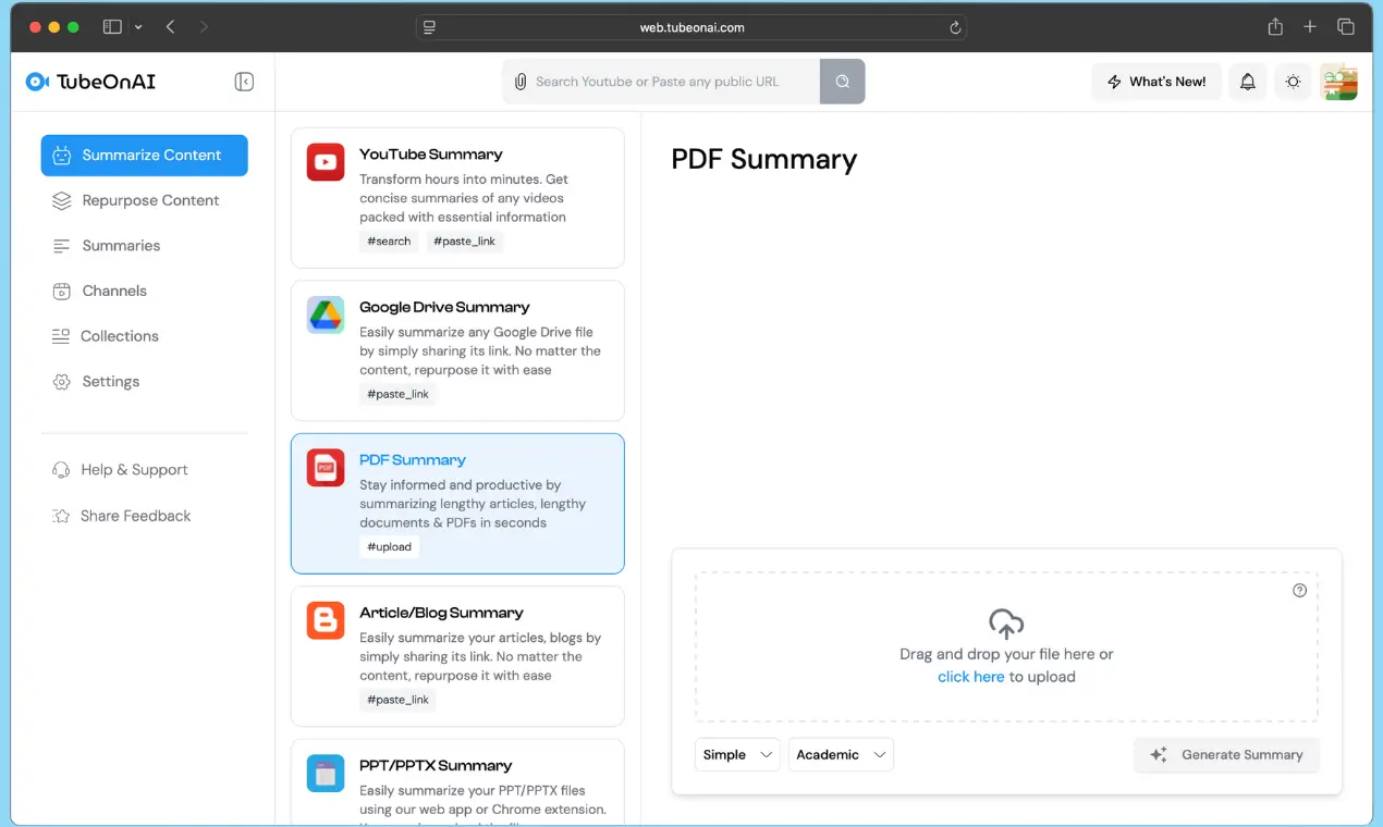 Uploading pdf to generate mind maps
